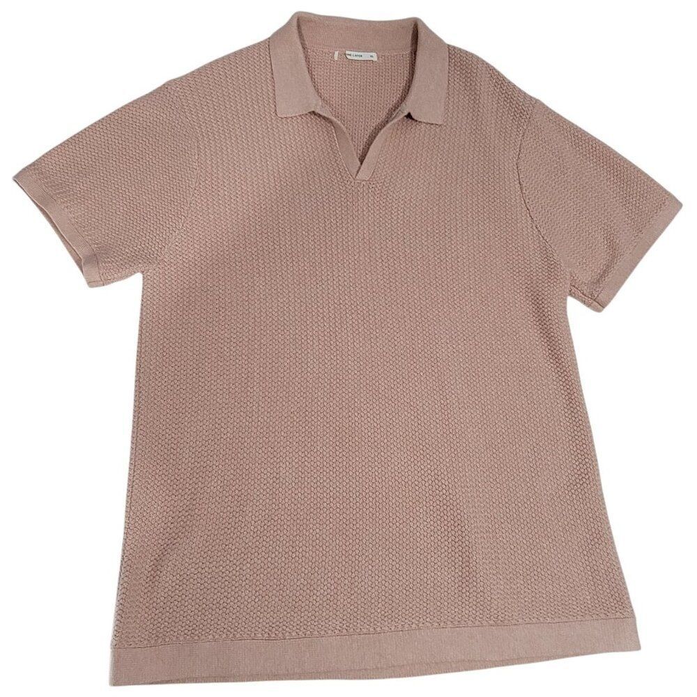 Marine Layer Conrad Sweater Polo Top Mens Size XL Raw Earth Cotton Soft READ